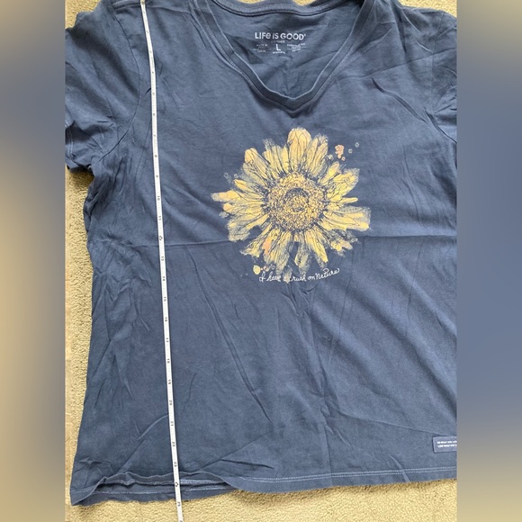 Life Is Good Women's Blue Sunflower Tee - Picture 5 of 6